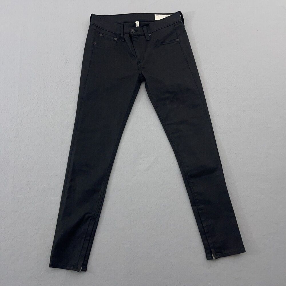 Rag Bone Jeans Women's Size 28 Skinny Zipper Capri Black Denim Casual Y2K